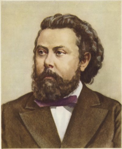 Porträt von Modest Mussorgsky von Russian School