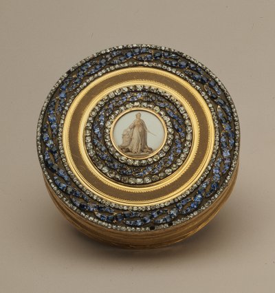 Schnupftabakdose mit späterem Miniaturdenkmal für Katharina II., von Johann Gottlieb Scharff, St. Petersburg, 1776 von Russian School