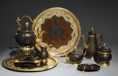 Tee- und Kaffeeservice, wahrscheinlich von der Demidoff-Werkstatt, die Ural, ca. 1770 von Russian School