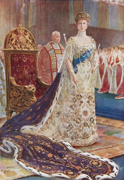 Königin Mary in Krönungsroben von S. Begg