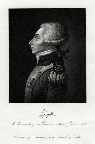 Marquis de Lafayette, französischer Militärführer und Staatsmann, 1845 von S. Freeman