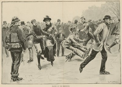 Schlittschuhlaufen auf der Serpentine (Gravur) von S. T. Dadd