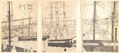 Fremde Schiffe vor Yokohama von Sadahide Utagawa