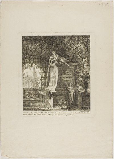 Der Gitterbrunnen, Frontispiz aus Paysages Dédiés à M. Warelet von Salomon Gessner