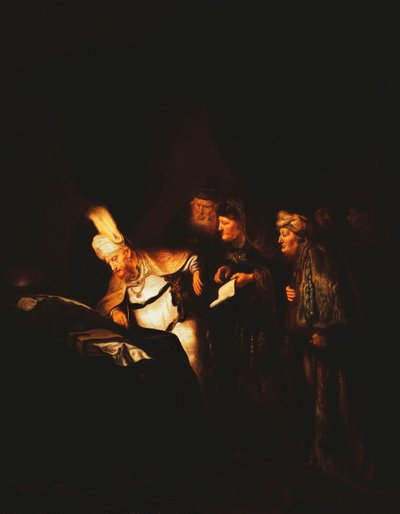 Pontius Pilatus weigert sich, die Inschrift für das Kreuz Christi zu ändern, 1641 von Salomon Koninck