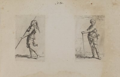(Figurinenserie) Mann mit Federhut, Seitenansicht von Salvator Rosa
