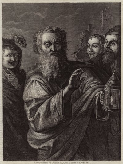 Diogenes sucht einen ehrlichen Mann von Salvator Rosa