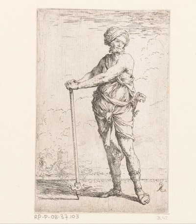 Soldat mit Streithammer von Salvator Rosa