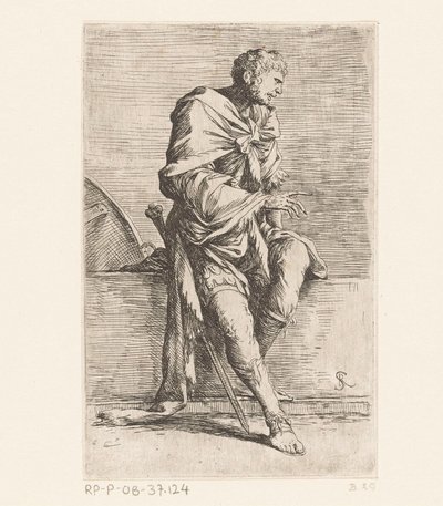 Sitzender Soldat von Salvator Rosa
