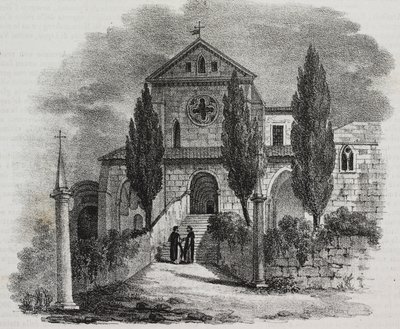 Abtei Casamari, Veroli, Latium, Italien, Lithographie von Salvatore Puglia aus Poliorama Pittoresco, Nr. 47, 1. Juli von Salvatore Puglia