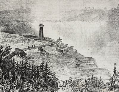 Hufeisen-Wasserfall, Ontario, Kanada, Lithographie von Salvatore Puglia aus Poliorama Pittoresco, Nr. 6, 17. September von Salvatore Puglia