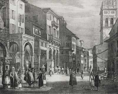 Königsstraße, Korfu, Griechenland, Lithographie von Salvatore Puglia aus Poliorama Pittoresco, Nr. 23, 11. Januar von Salvatore Puglia