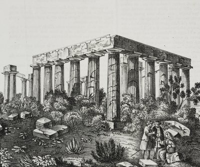 Tempel des Apollo auf dem Berg Panellenius, Griechenland, Lithographie von Salvatore Puglia von Salvatore Puglia
