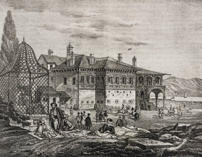 Grab von Ali Pacha in Joannina, Griechenland, Lithographie von Salvatore Puglia aus Poliorama Pittoresco, Nr. 8, 28. September von Salvatore Puglia