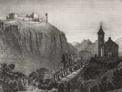 Reise nach Cappelluccia, Szene der Zauberlaterne, Sammlung von Geschichten und Bildern, Lithographie von Salvatore Puglia aus Poliorama Pittoresco, Nr. 41, 17. Mai von Salvatore Puglia