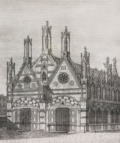 Ansicht der Kirche Santa Maria della Spina in Pisa, Toskana, Italien, Lithographie von Salvatore Puglia aus Poliorama Pittoresco, Nr. 34, 29. März von Salvatore Puglia