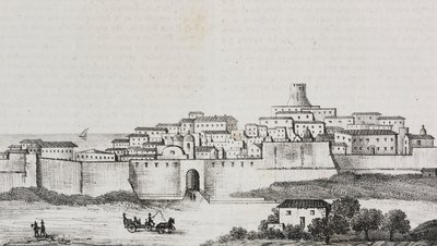 Ansicht von Crotone, Kalabrien, Italien, Lithographie von Salvatore Puglia aus Poliorama Pittoresco, Nr. 12, 26. Oktober von Salvatore Puglia