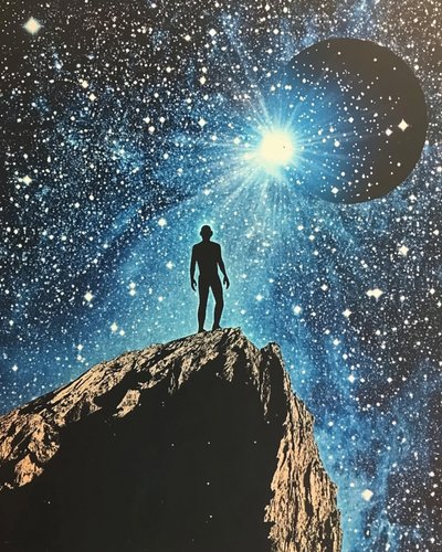 Mann Blickt auf den Kosmos von Samantha Hearn