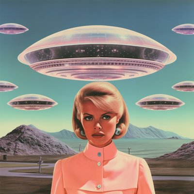 Retro-Alien-Begegnung von Samantha Hearn