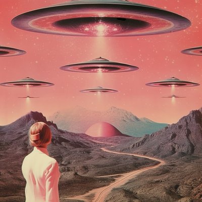 Retro Alien Landschaft von Samantha Hearn