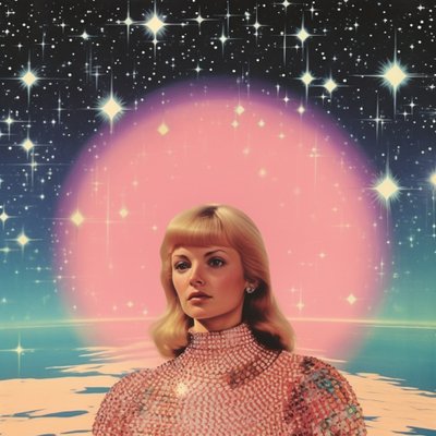 Retro-Zukunftsraumfrau von Samantha Hearn