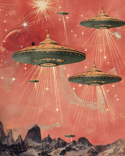 Retro Untertasseninvasion von Samantha Hearn