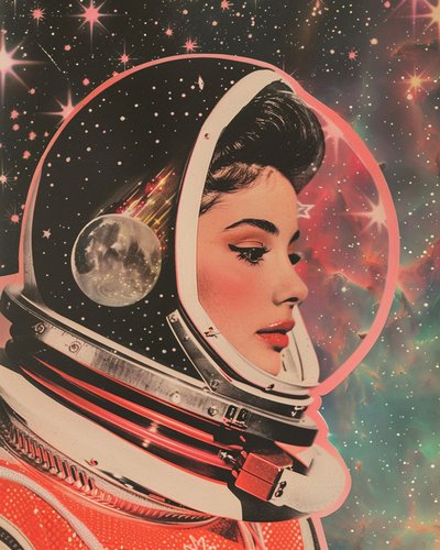Retro Weltraumfrau von Samantha Hearn