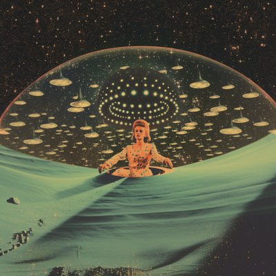 Retro Weltraumfrau von Samantha Hearn