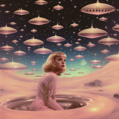 Vintage Sci-Fi Begegnung von Samantha Hearn