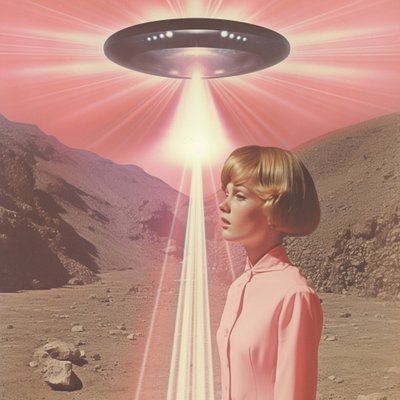 Frau unter UFO-Strahl von Samantha Hearn