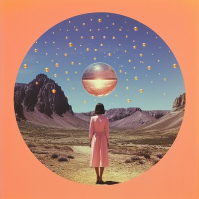 Frau in surrealer Wüste von Samantha Hearn