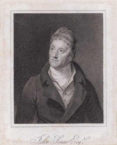 Sir John Soane, englischer Architekt und Sammler (Gravur) von Samuel (after) Drummond