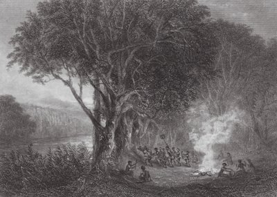 Australien: Carrobboree am Ufer des Murray (Gravur) von Samuel (after) Prout