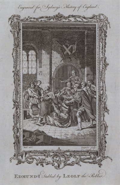 Edmund I. wird von Leolf dem Räuber erstochen von Samuel (after) Wale