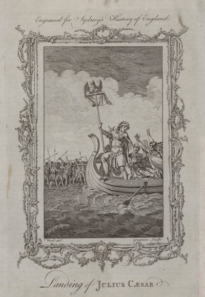 Landung von Julius Caesar (Stich) von Samuel (after) Wale