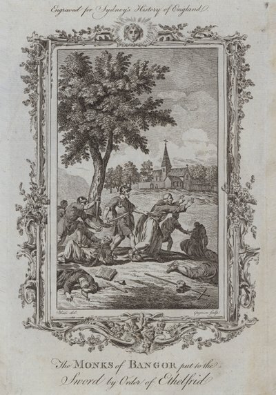 Die Mönche von Bangor werden auf Befehl von Ethelfrid niedergemetzelt von Samuel (after) Wale
