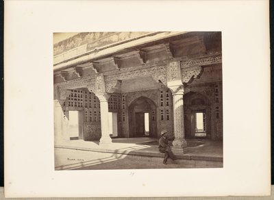 Agra; Das Fort, Innenraum des Zenana, zeigt die Mosaikarbeit von Samuel Bourne
