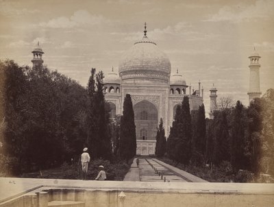 Agra. Ansicht des Taj vor Nootkan (Das Licht der Welt), der Gemahlin Kaiser Akbars, Blick vom Fluss von Samuel Bourne