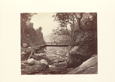 Darjeeling; malerische Brücke über den Rungnoo unterhalb von Ging von Samuel Bourne