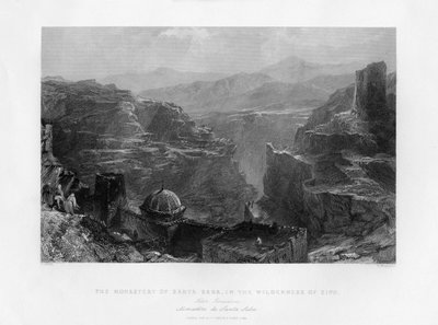 Das Kloster Santa Saba Mar Saba, Israel, 1841 von Samuel Bradshaw