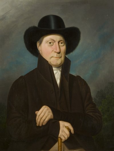 Porträt eines Mannes mit Biberhut von Samuel Colman