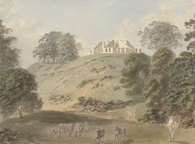 Der Bungalow in Colgong, in der Nähe von Bhagalpur, wie er nach dem Brand aussah von Samuel Davis