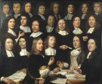 Gruppenporträt der Münzmeister von Dordrecht von Samuel van Hoogstraten