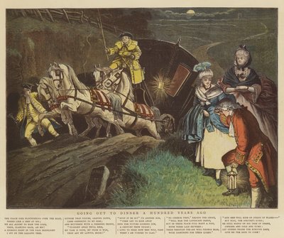Zum Abendessen vor hundert Jahren (Chromolitho) von Samuel Edmund Waller