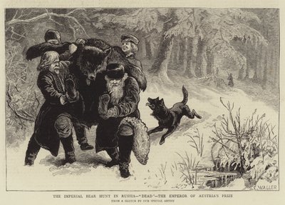 Die Kaiserliche Bärenjagd in Russland, tot, der Preis des Kaisers von Österreich von Samuel Edmund Waller