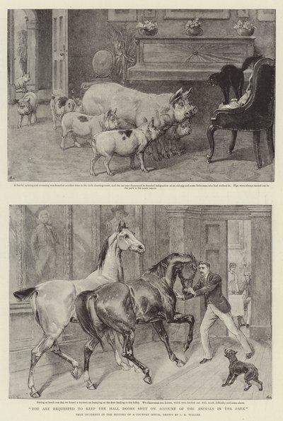 Bitte halten Sie die Hallentüren wegen der Tiere im Park geschlossen von Samuel Edmund Waller