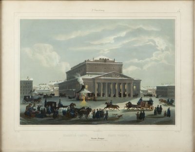 Das Sankt Petersburger Kaiserliche Bolschoi-Kamenny-Theater, Ende der 1840er Jahre von Samuel Friedrich Diez