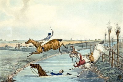 Zweite Meile, aus Steeplechasing von Samuel Henry (after) Alken