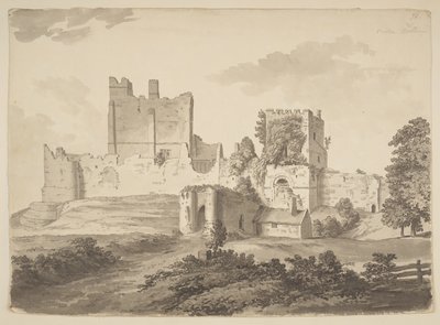 Ansicht von Prudhoe Castle, in der Gemeinde Ovingham (indische Tinte) von Samuel Hieronymous Grimm
