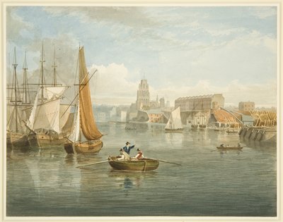 Blick auf den Floating Harbour von der Prince Street Bridge, zeigt Wapping und Redcliffe Parade von Samuel Jackson